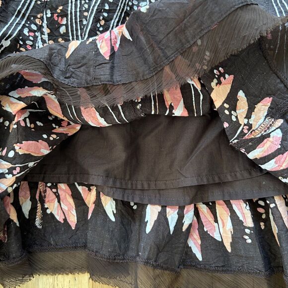 Midi Skirt Lace Batik Pattern Tulle Trim Women Sz 10 by Apt 9 - Picture 5 of 7